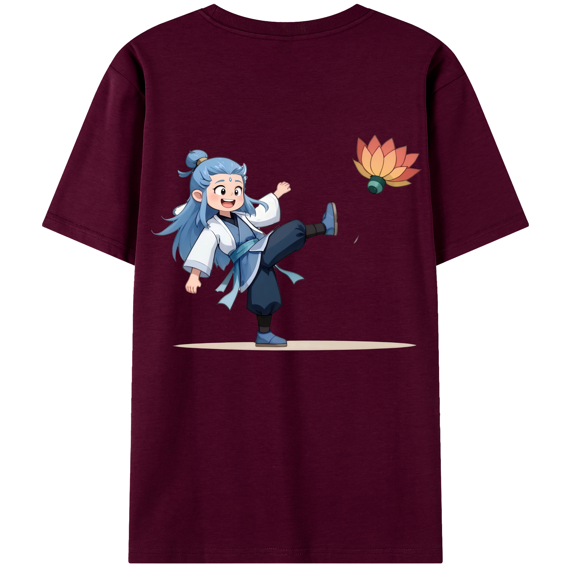 （画像用） Ne Zha 2 ナタ 魔童の大暴れ レディース半袖Tシャツ(バックプリント)